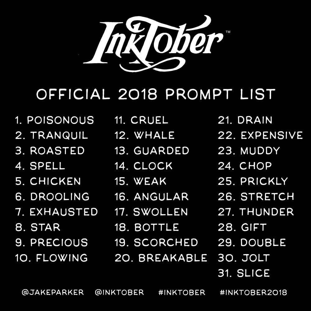 Image result for inktober 2018 prompts