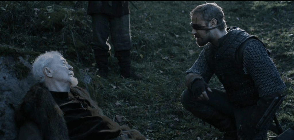 Michael Caine death scene with Ben Foster in Medieval. 
